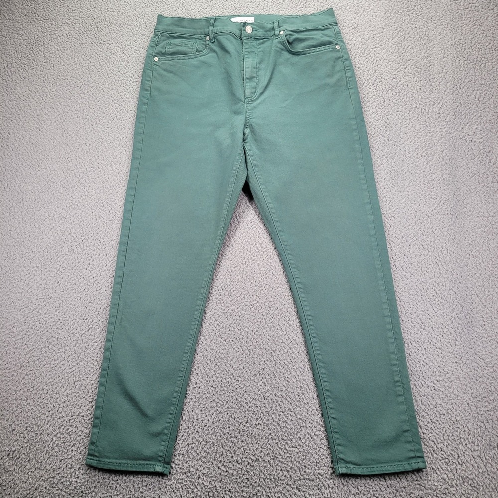 LOFT Jeans Size 31/12 The Skinny Leg High Rise Green Denim